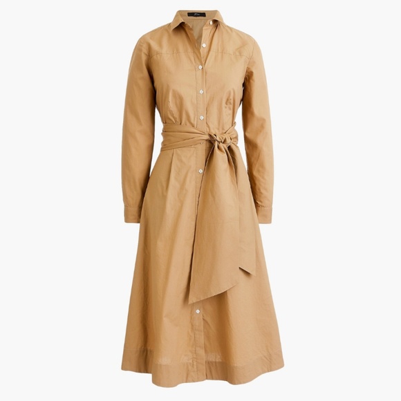 J. Crew Dresses & Skirts - J.CREW Cotton Poplin Waist-Tie Shirt Dress NWT 8